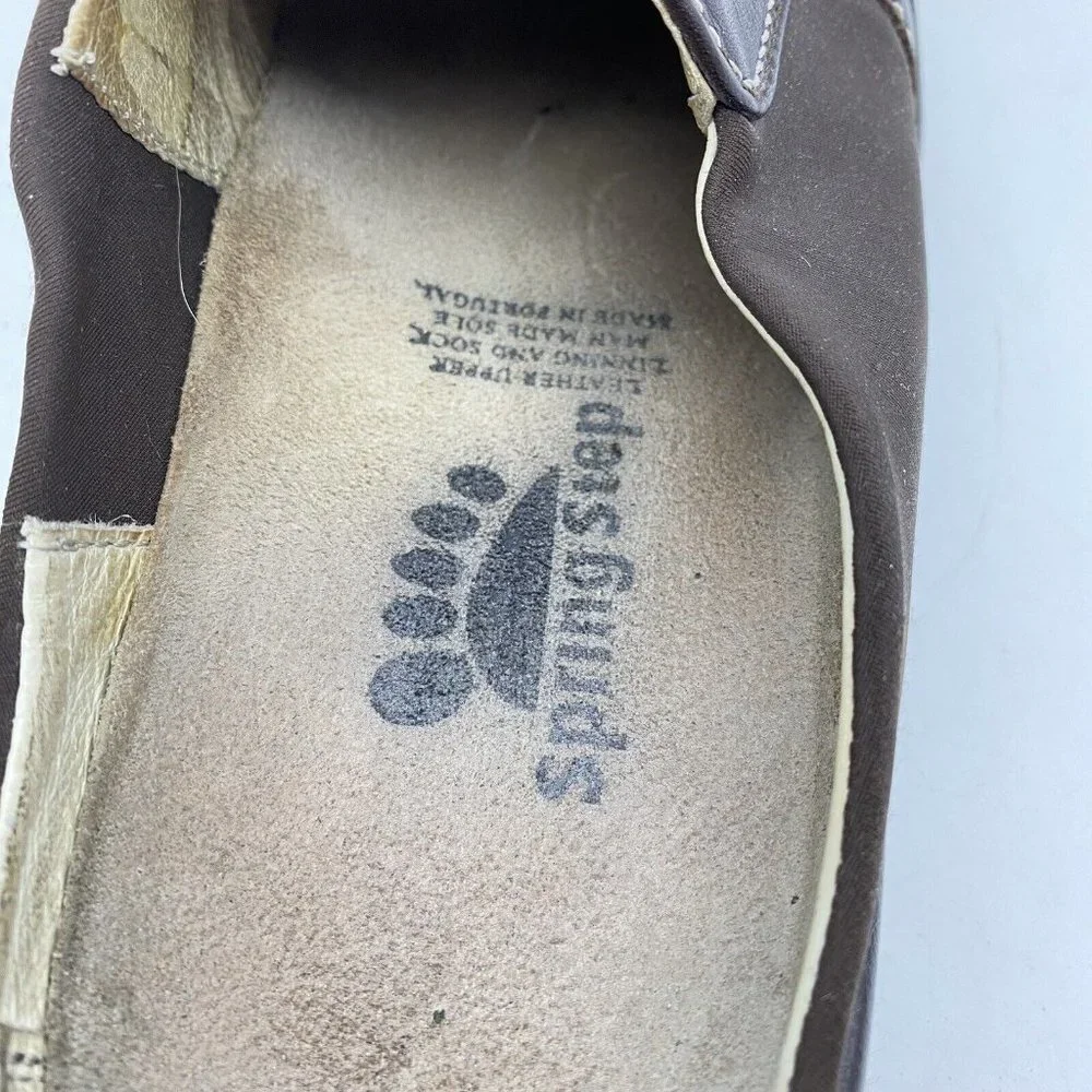 Spring Step‎ Shoes Women's 8 M Brown Leather Loafers Clogs Handmade Sole Causal